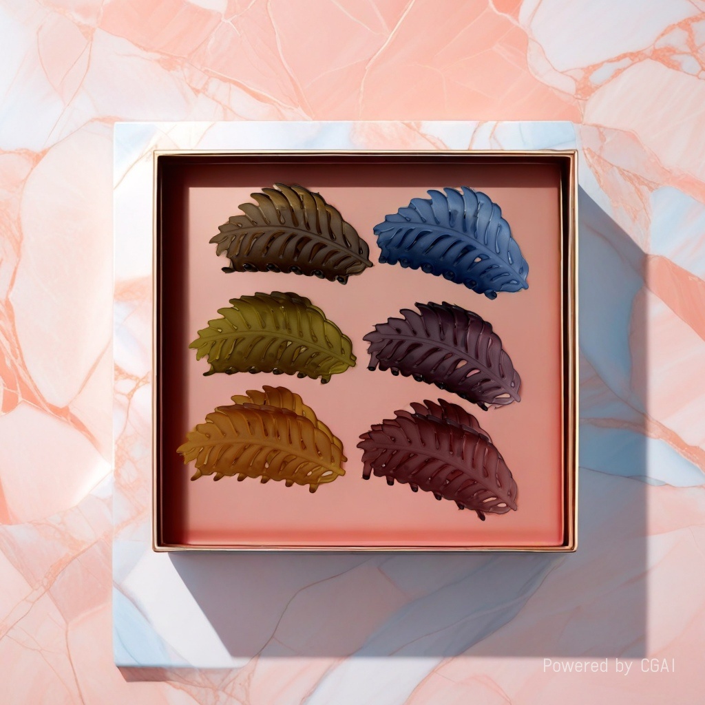 Leaf-shaped hair clips, shell hair bands, acetic acid accessories, Hanfu head ornaments