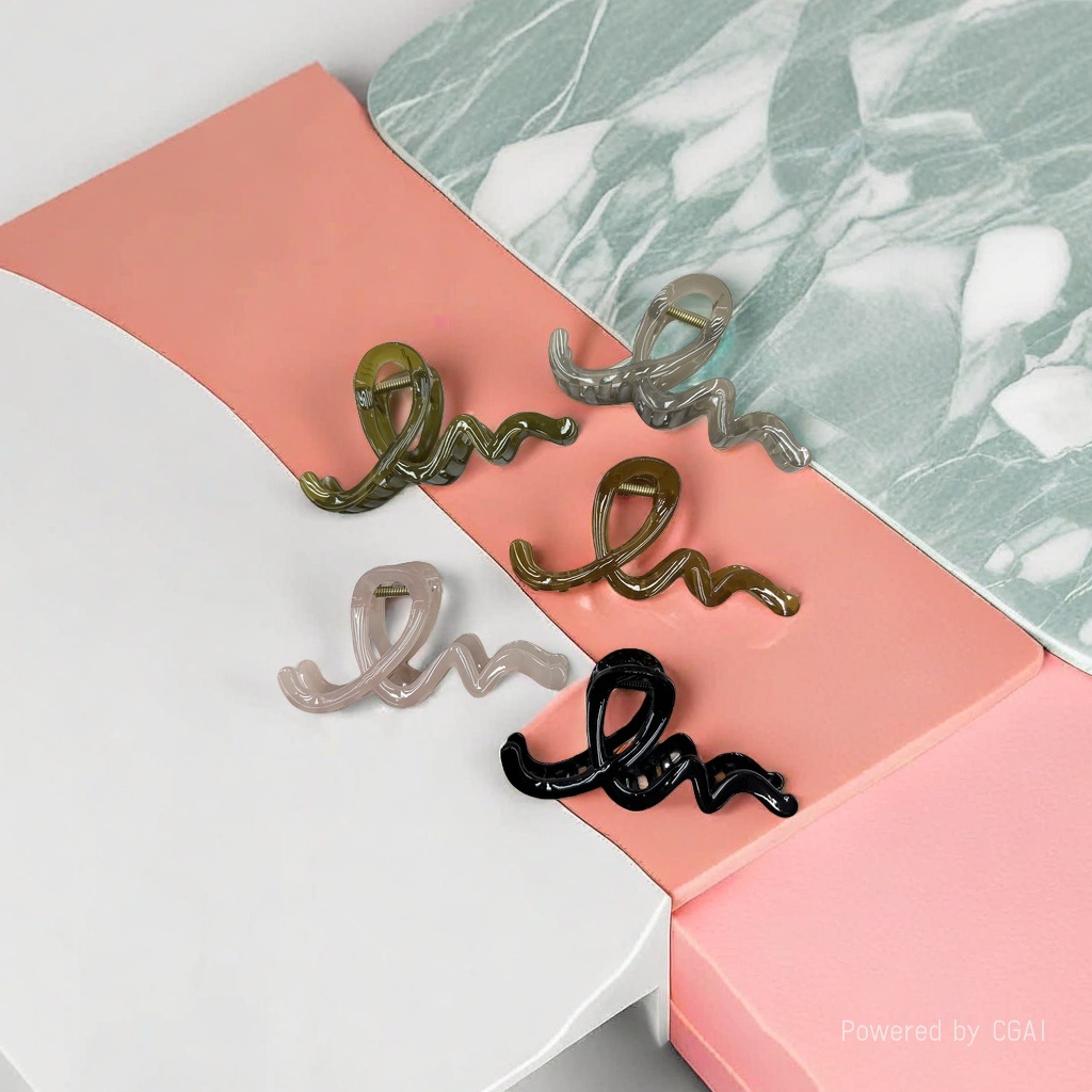 A simple and fashionable headwear set of three pieces: shark clip, banana clip, grab clip, hairpin and hairpin Specification image