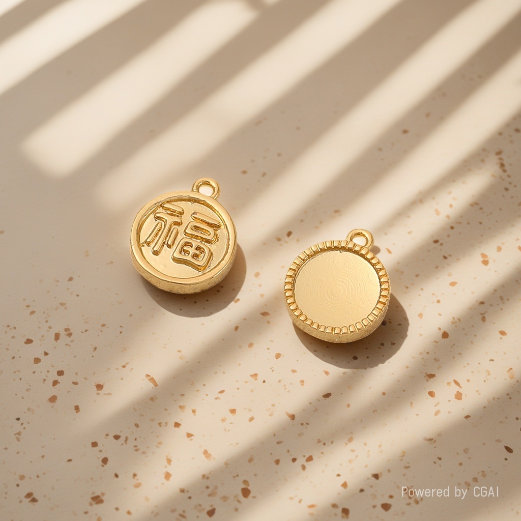 Gold-plated golden "Fu" character pendant necklace accessory Application Scenario