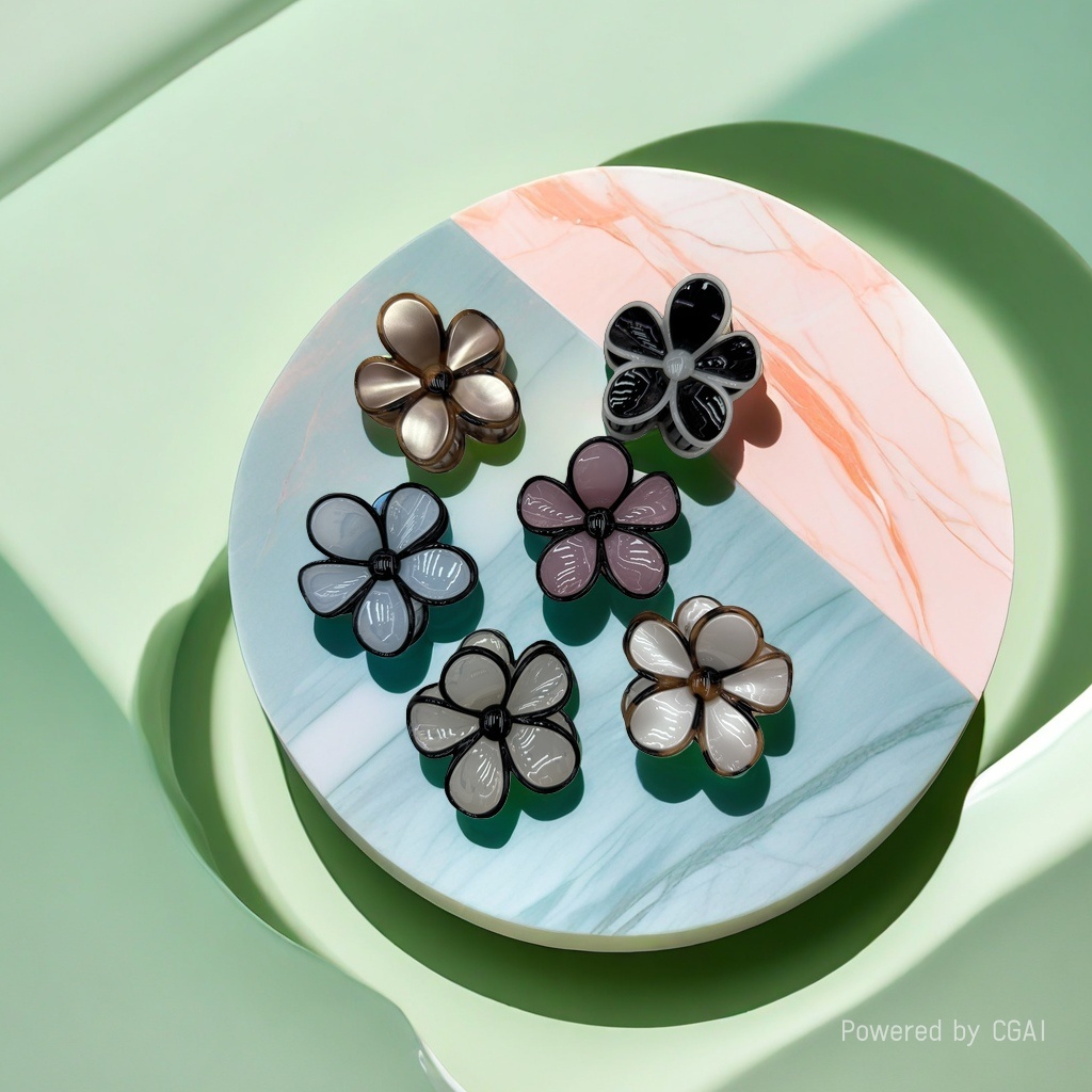 Flower-shaped hair clips, banana clips, shark clips and scratch-shaped hair clips are fashionable and versatile Specification image