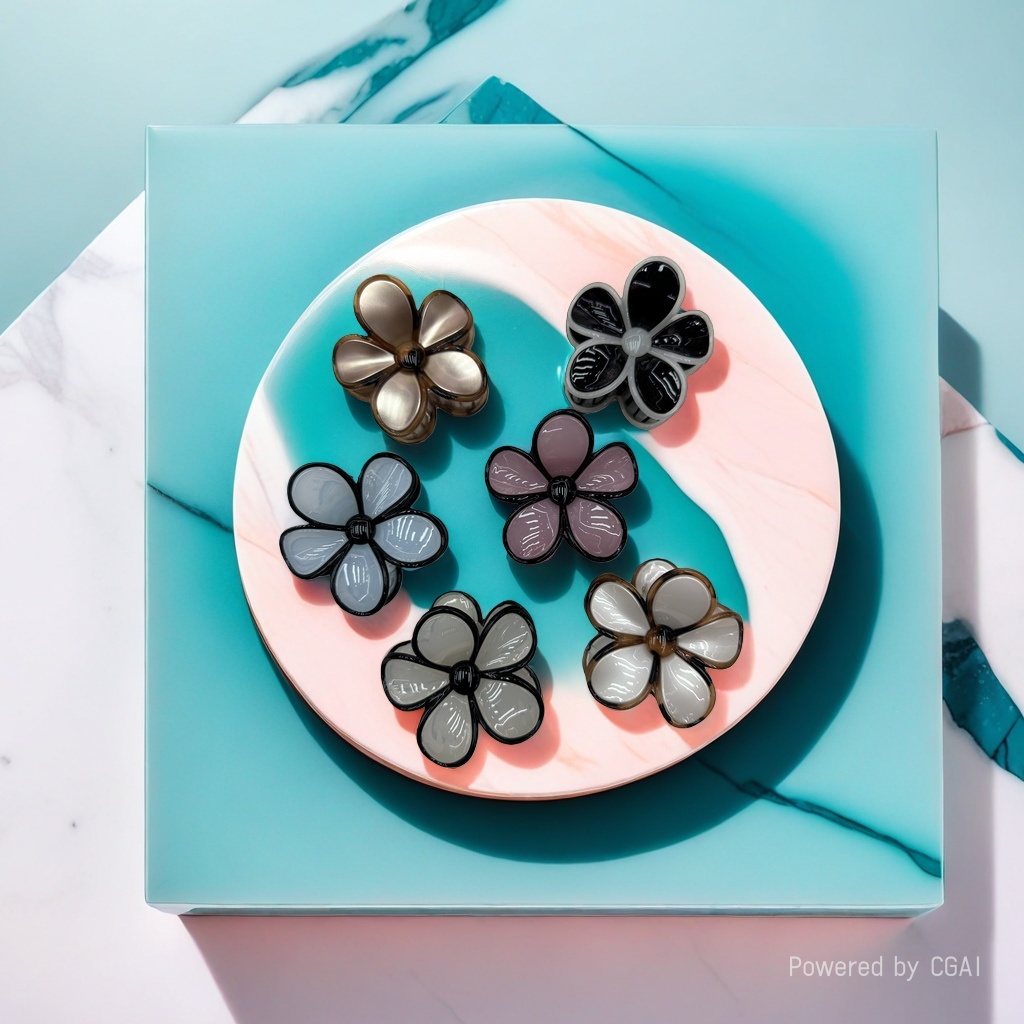 Flower-shaped hair clips, banana clips, shark clips and scratch-shaped hair clips are fashionable and versatile details Picture
