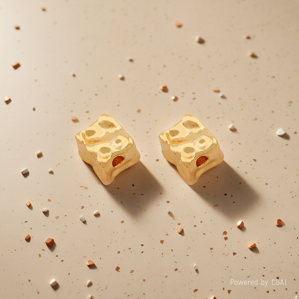 Golden cheese-shaped gold-plated jewelry accessories