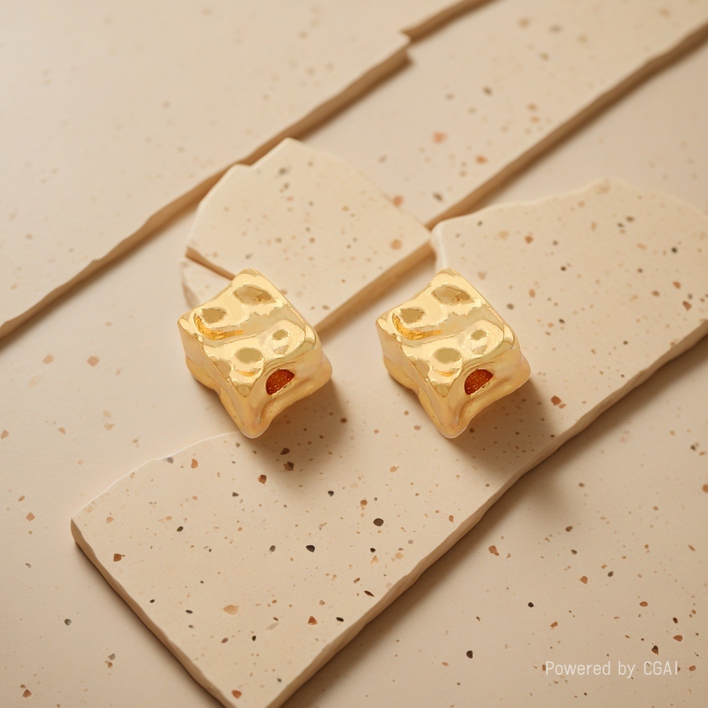 Golden cheese-shaped gold-plated jewelry accessories Specification image