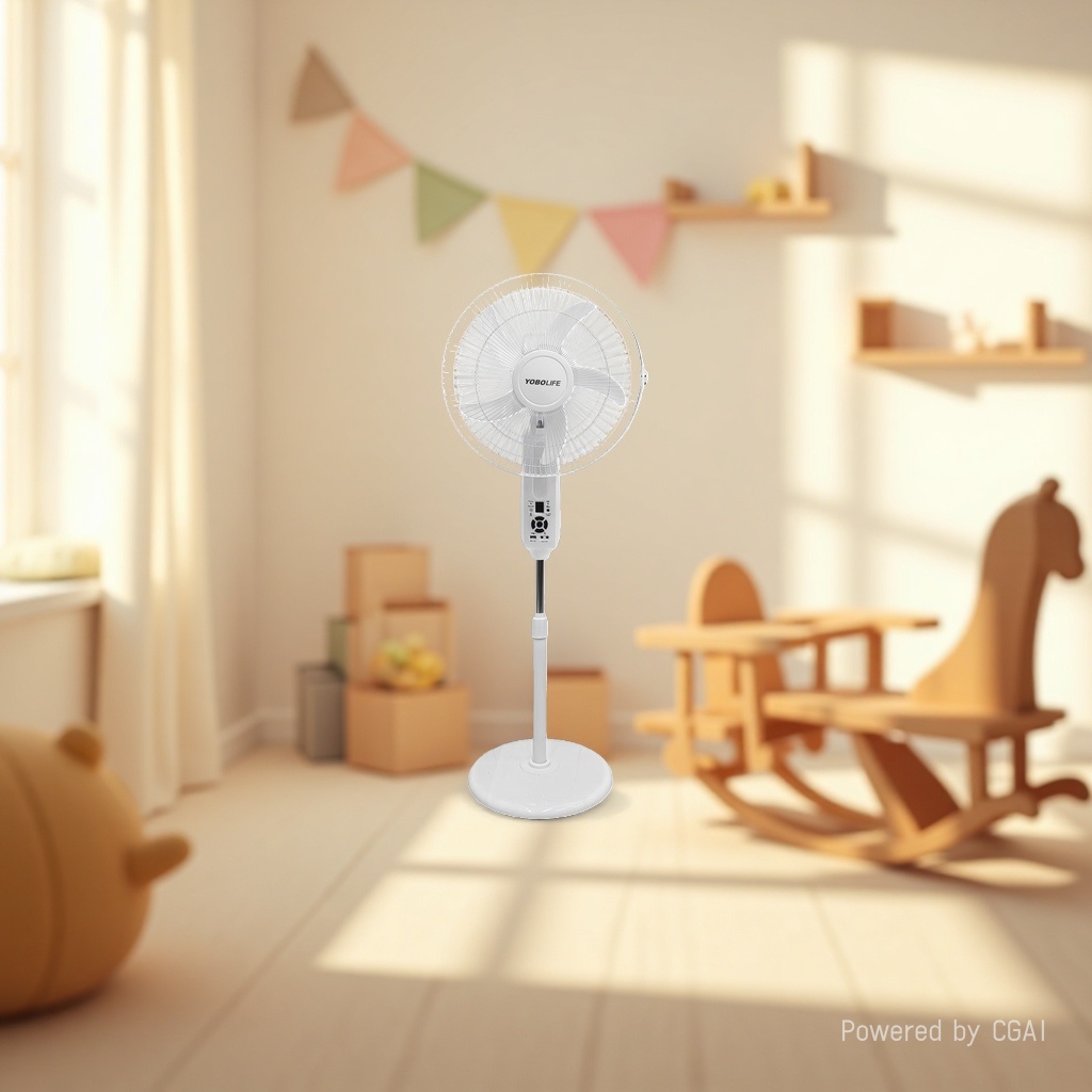 YOBOLIFE's new LM-183 floor-standing fan, an 18-inch solar-powered charging fan with 5 wind speeds, a small screen display and remote control, is a best-selling floor-standing fan in Africa and South America details Picture