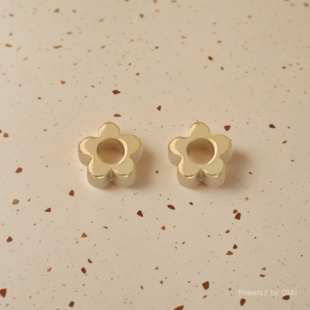diy gold-plated jewelry accessories with golden flowers details Picture
