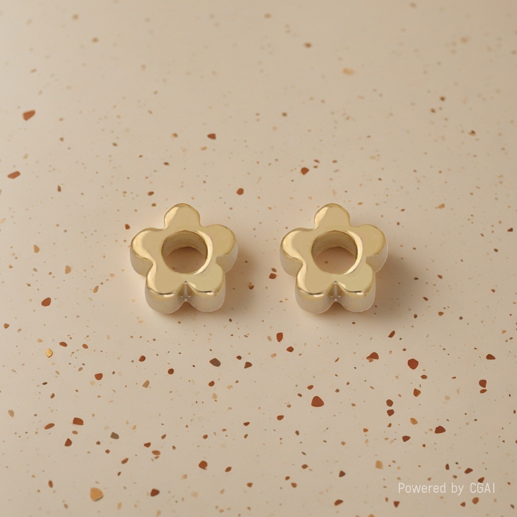 diy gold-plated jewelry accessories with golden flowers