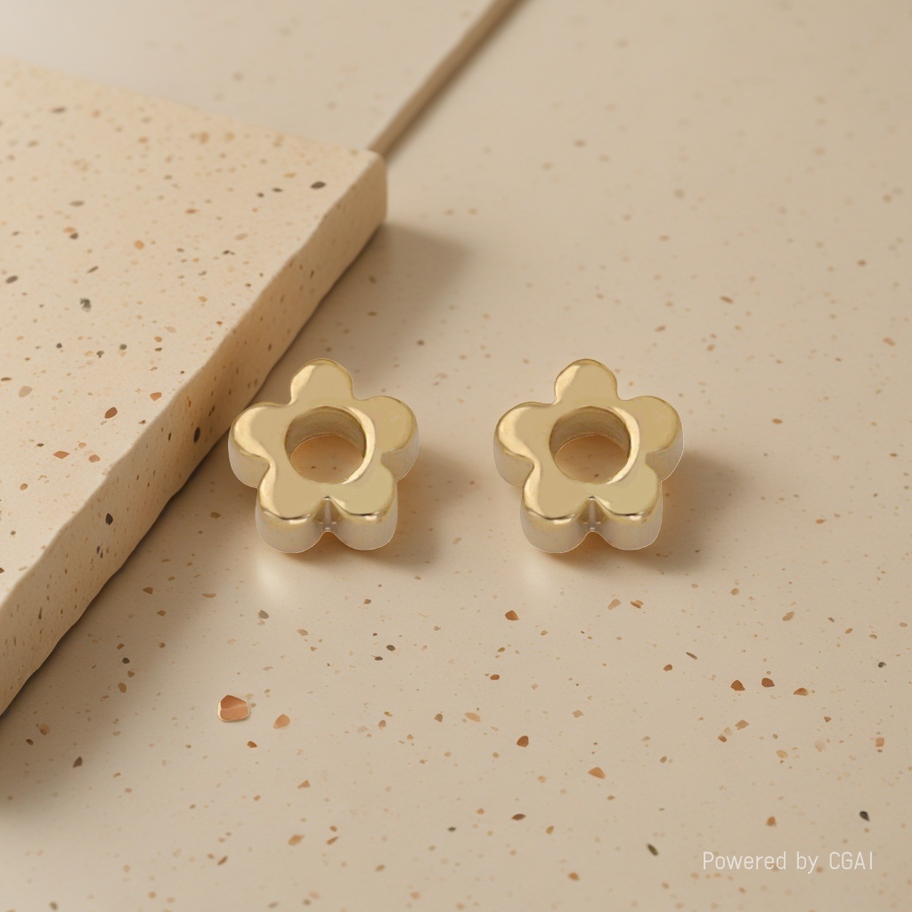 diy gold-plated jewelry accessories with golden flowers Specification image