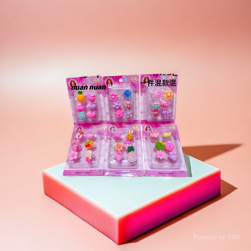 Cute cartoon-shaped children's ring set, decorative gift box, including necklace, projection camera, children's cosmetics, trendy toys Application Scenario
