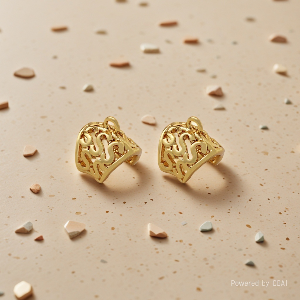Golden hollowed-out pattern gold-plated diy jewelry accessories details Picture
