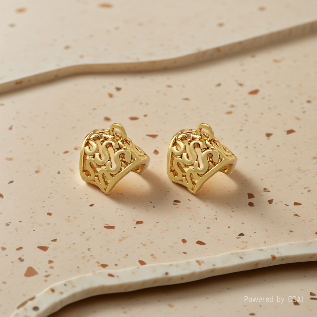 Golden hollowed-out pattern gold-plated diy jewelry accessories Specification image