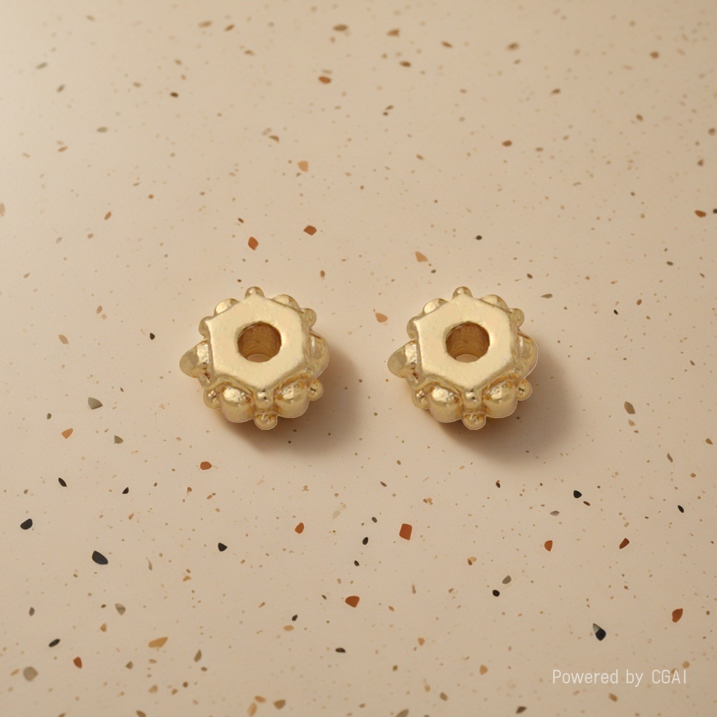 Color-preserving gold-plated bracelet beads, stringing beads, loose beads, diy handmade jewelry accessory materials, hexagonal polka dot spacers Application Scenario