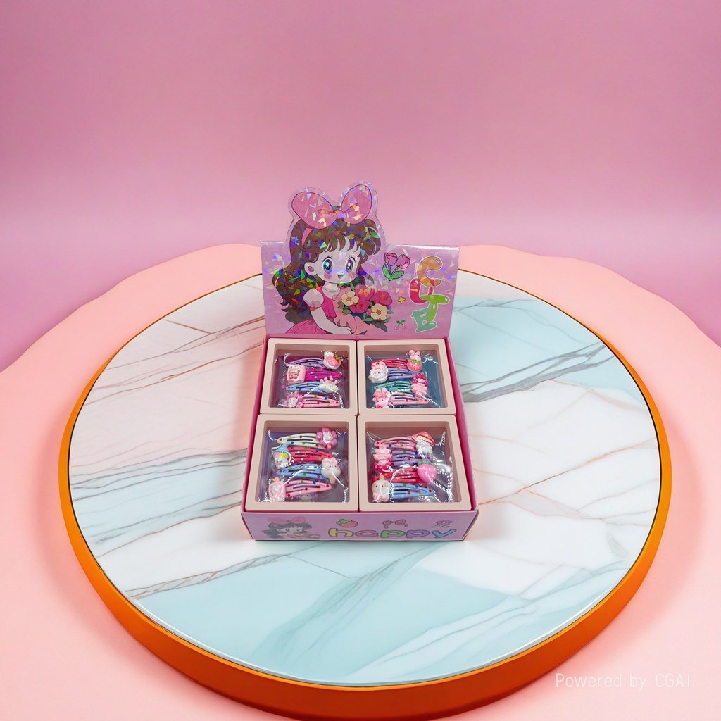 Pink hairpin set gift box, souvenir packaging box, gift box details Picture