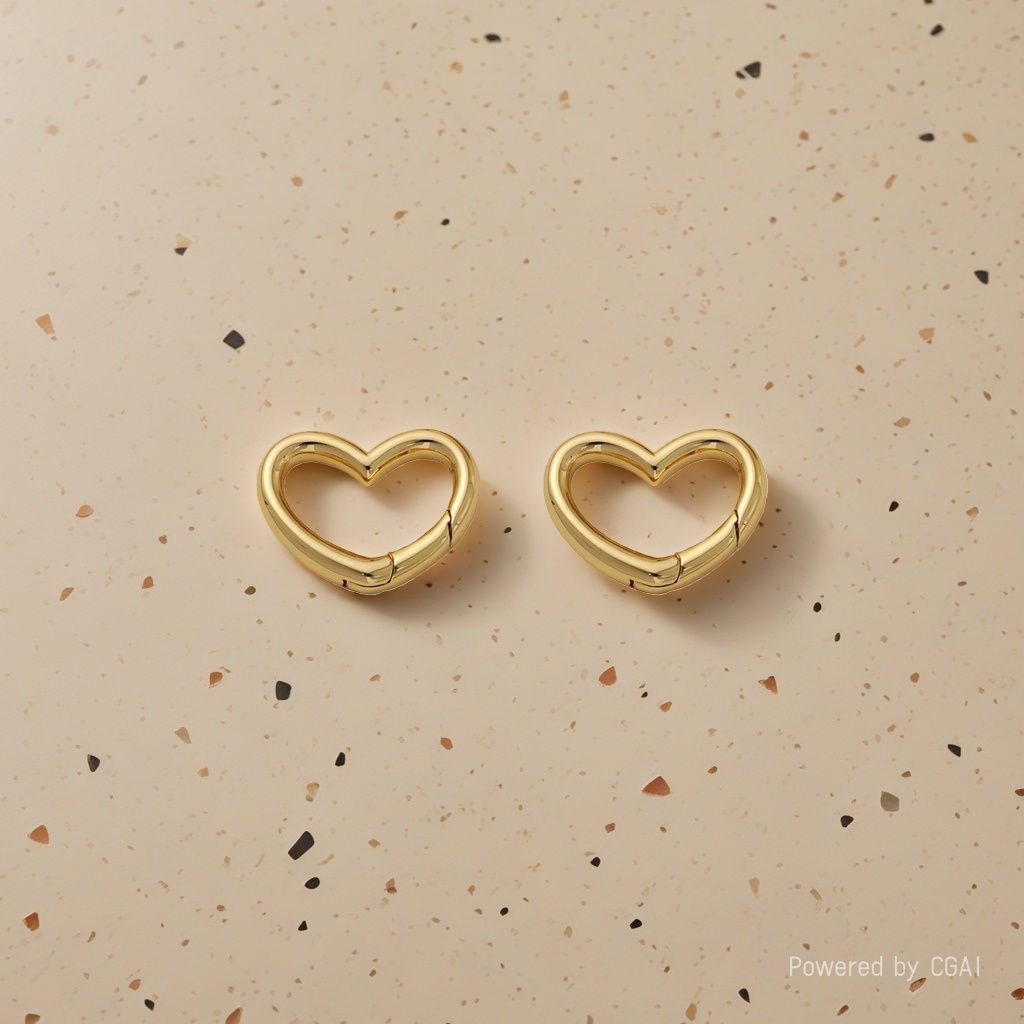 Copper-plated real gold heart-shaped spring connection buckle Baroque-style keychain DIY accessory Application Scenario