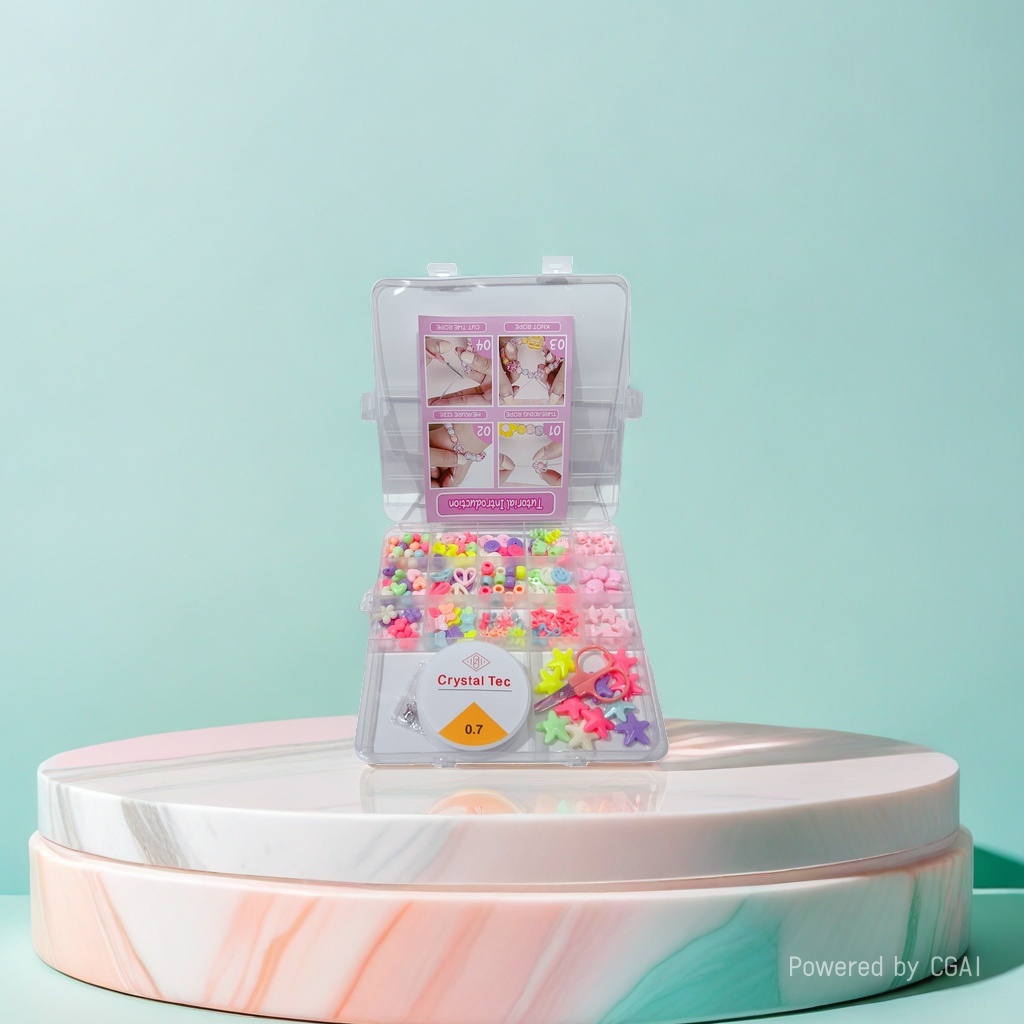 MARD Children's Handmade Beading Set: Silicone beads wrapped around beads, creative makeup beads, 180 pieces handmade details Picture