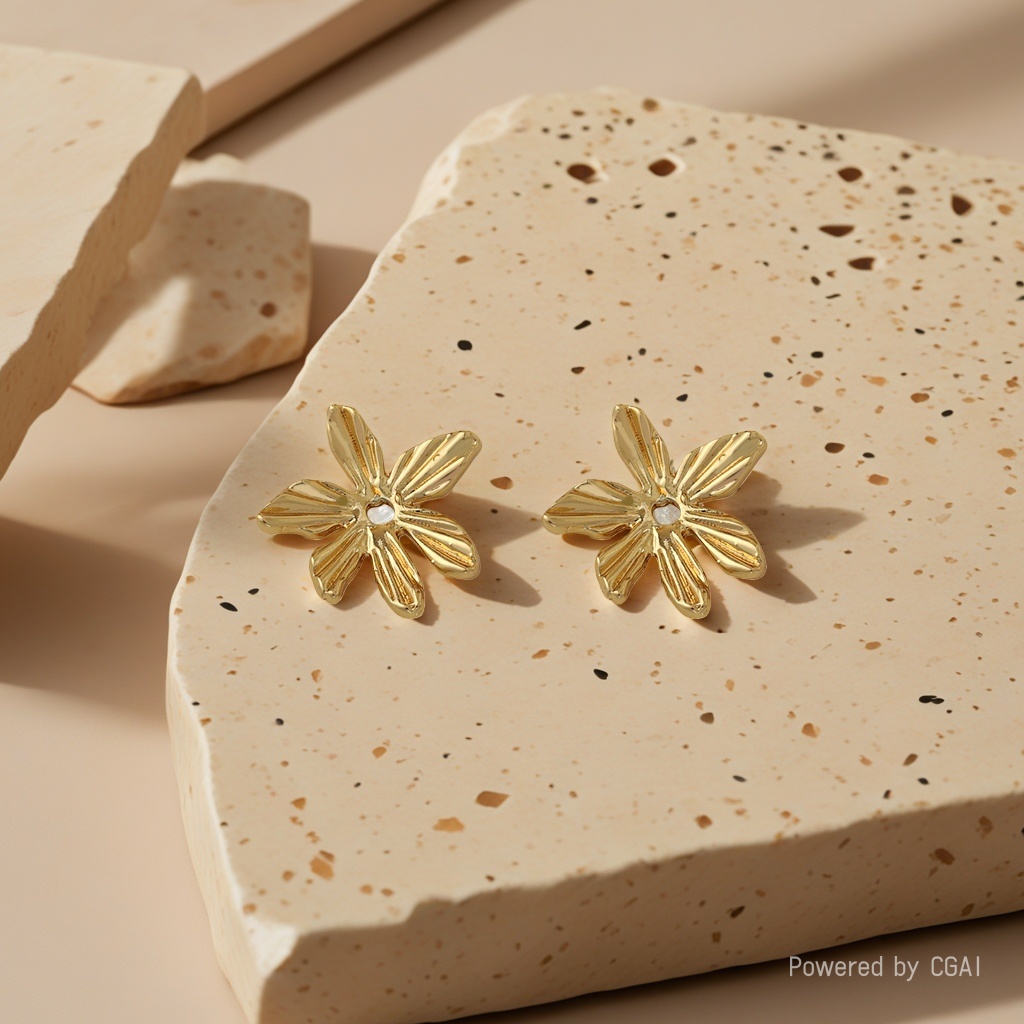 diy gold-plated accessories for golden flower stud earrings Application Scenario