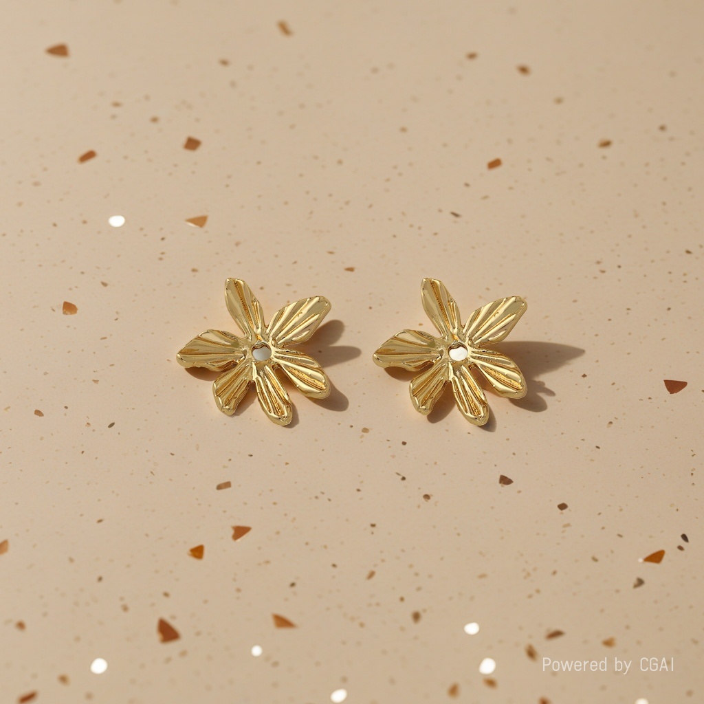 diy gold-plated accessories for golden flower stud earrings Specification image