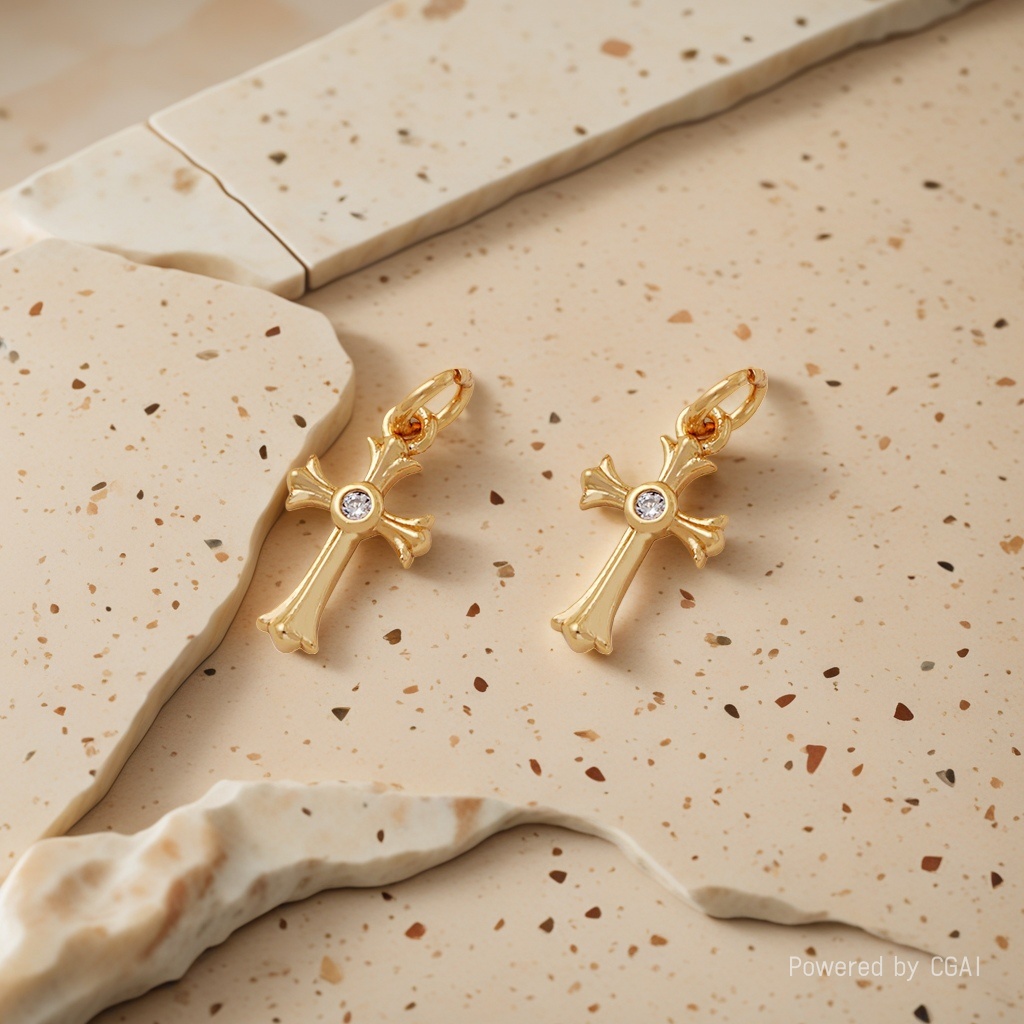 Cross-shaped jewelry accessories, golden alloy universal DIY handcrafted decoration Application Scenario