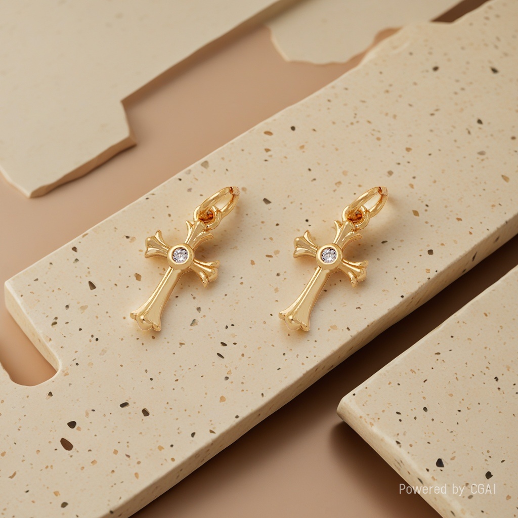 Cross-shaped jewelry accessories, golden alloy universal DIY handcrafted decoration details Picture