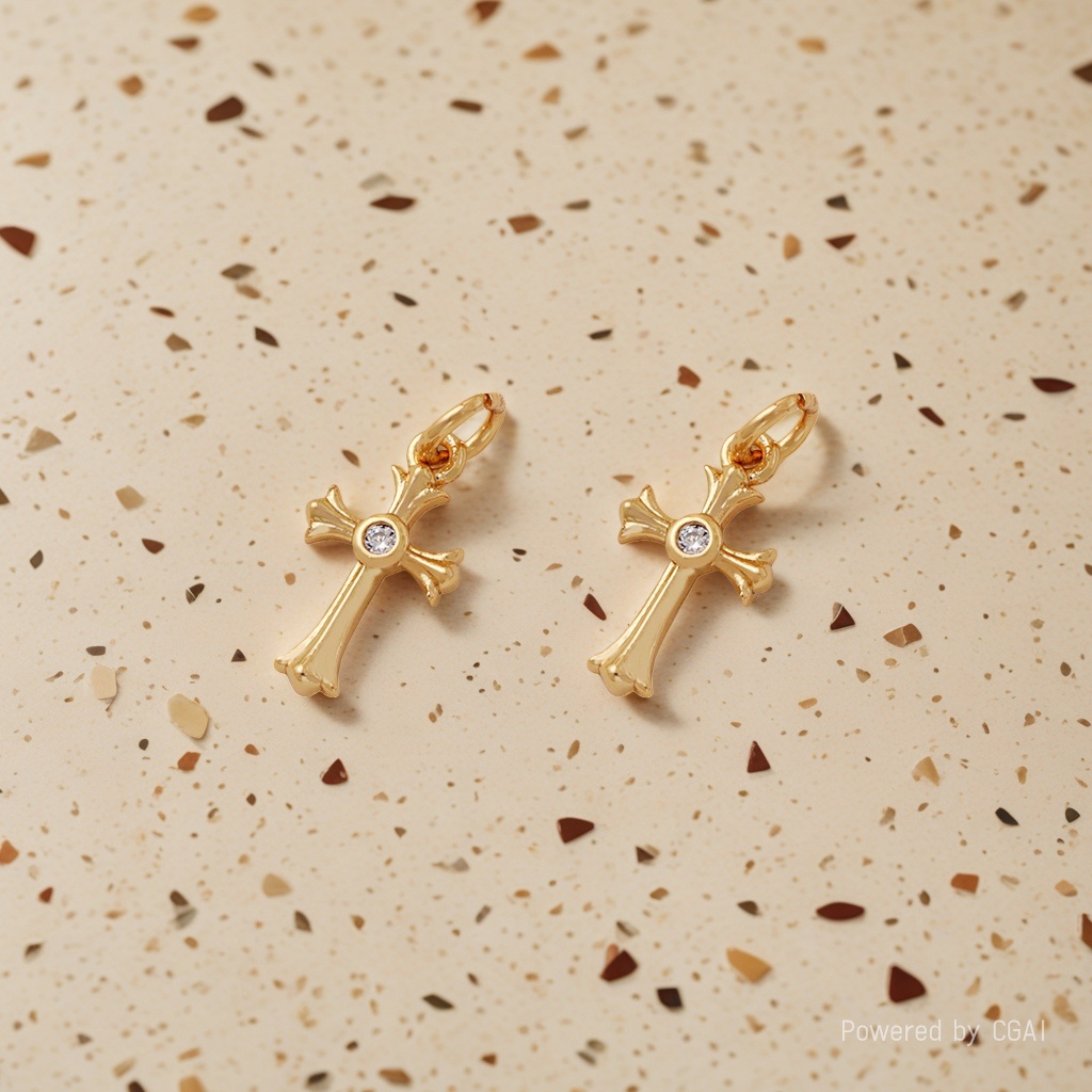 Cross-shaped jewelry accessories, golden alloy universal DIY handcrafted decoration Specification image