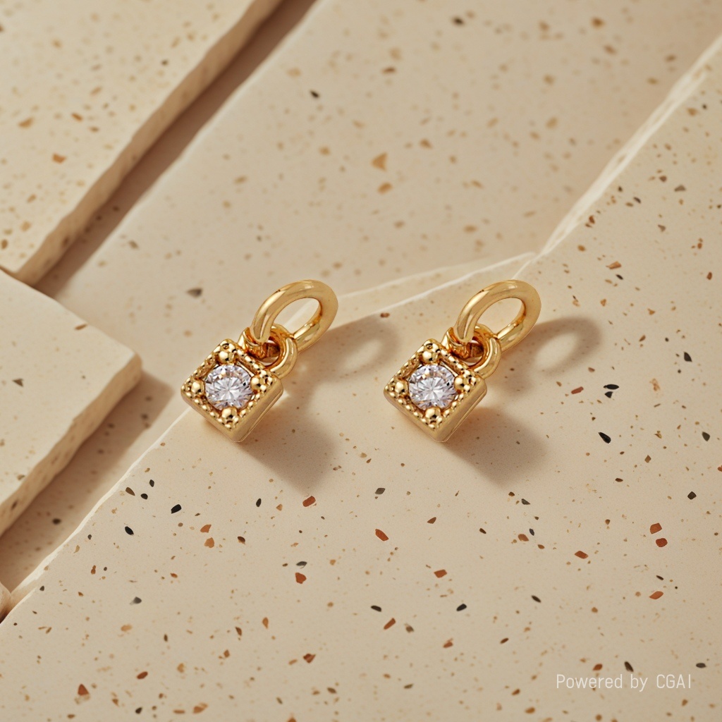 Copper gold-plated and diamond-encrusted pendant diy crystal bracelet bracelet color preservation ancient method gold accessories details Picture