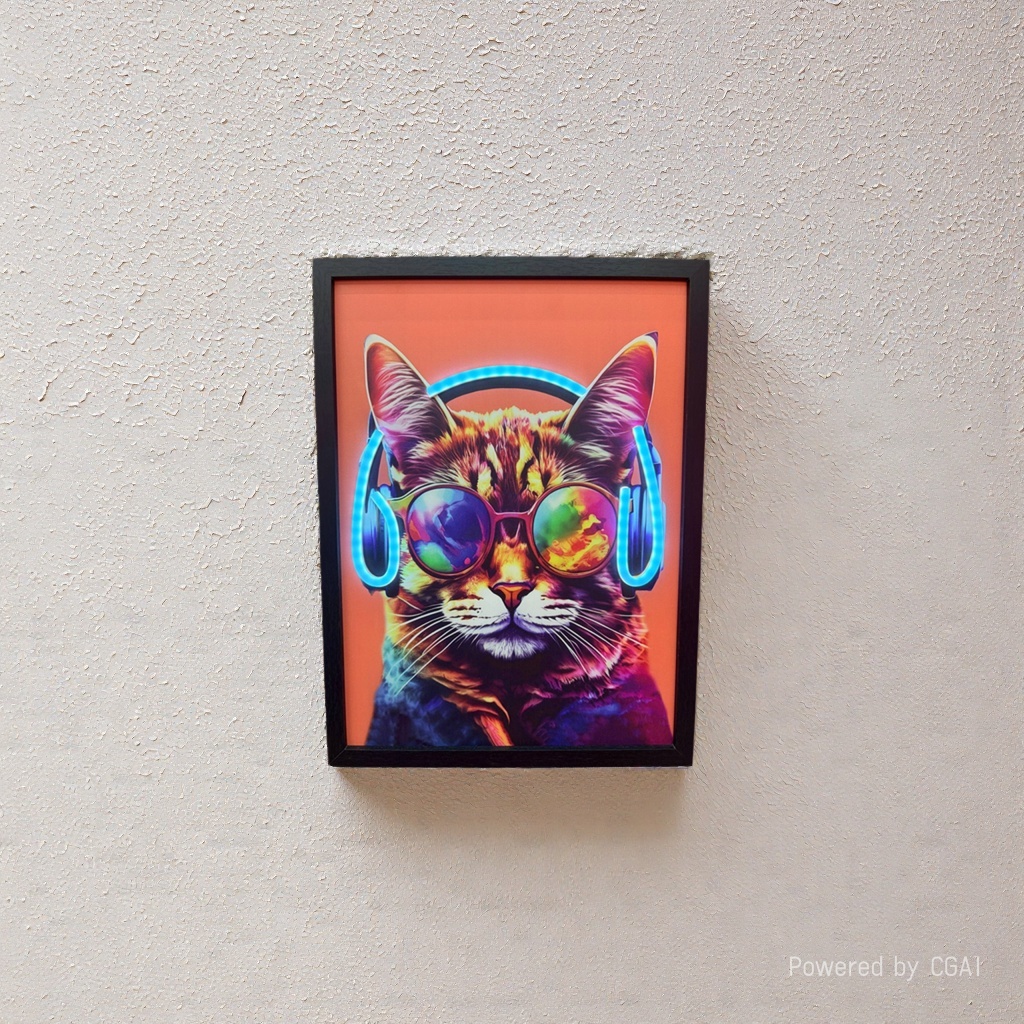 3d paintings, modern decorative paintings, 3D paintings, high-definition cat decorative paintings, living room landscapes, animal paintings, transformation paintings Application Scenario
