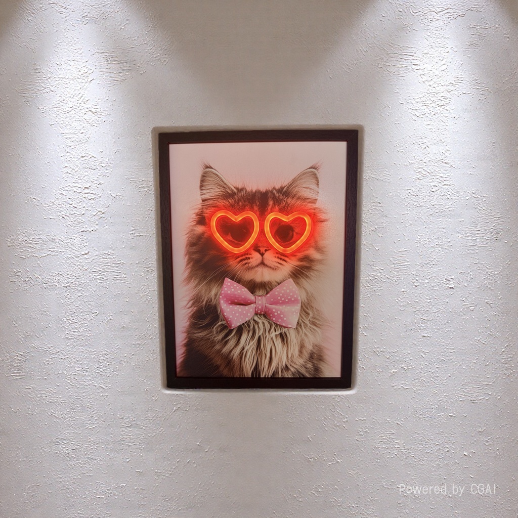 3d paintings, modern decorative paintings, three-dimensional stereoscopic paintings, high-definition cute cat decorative paintings, living room landscapes, animal paintings, transformation paintings Application Scenario