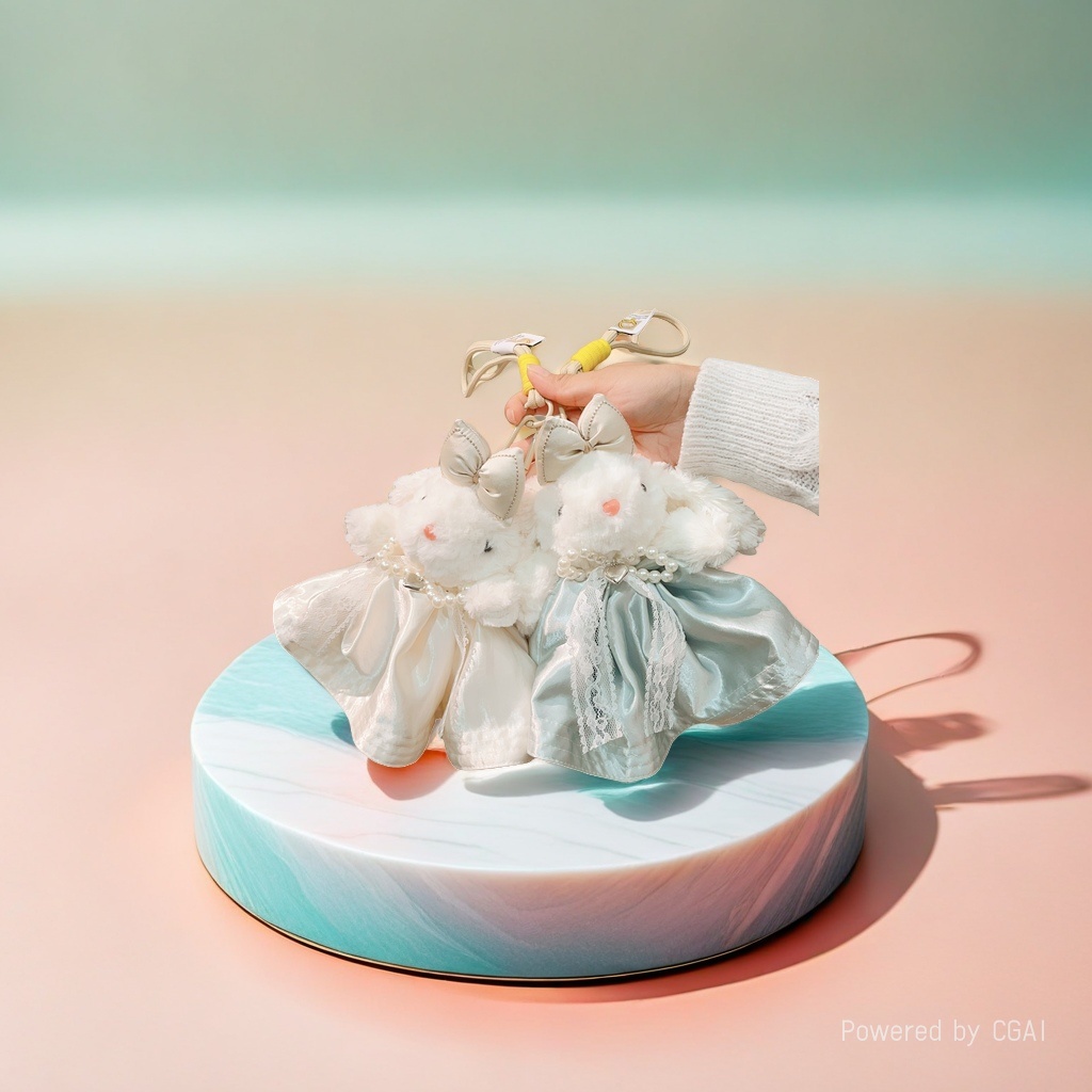 Cute plush rabbit large intestine hair band, hair accessory and hair rope details Picture