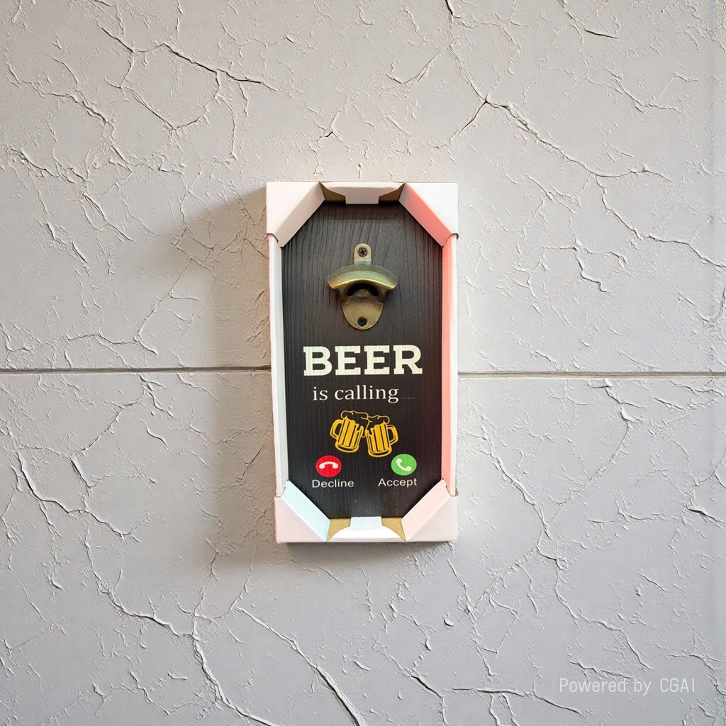 Abridor de botellas de cerveza transfronterizo creativo abridor de botellas de vidrio para bar y restaurante de madera abridor de botellas montado en la pared decoración de la pared 2 details Picture