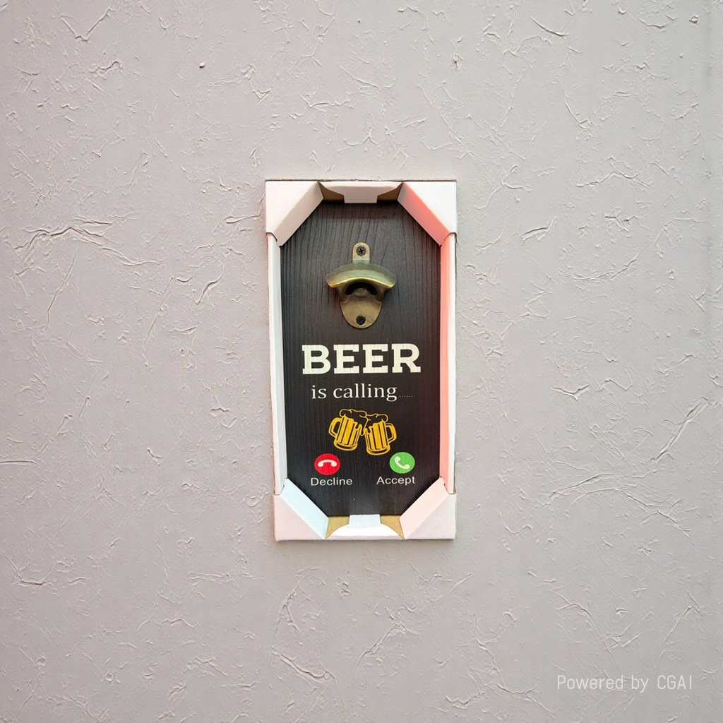 Abridor de botellas de cerveza transfronterizo creativo abridor de botellas de vidrio para bar y restaurante de madera abridor de botellas montado en la pared decoración de la pared 2 Application Scenario