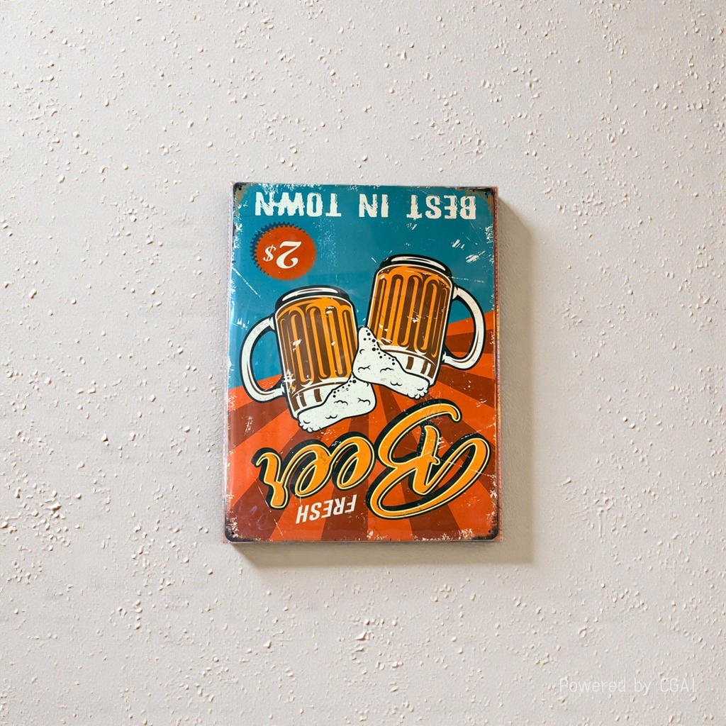 铁皮画酒吧服装店家居壁饰Tin Metal Decor跨境专卖装饰铁皮画