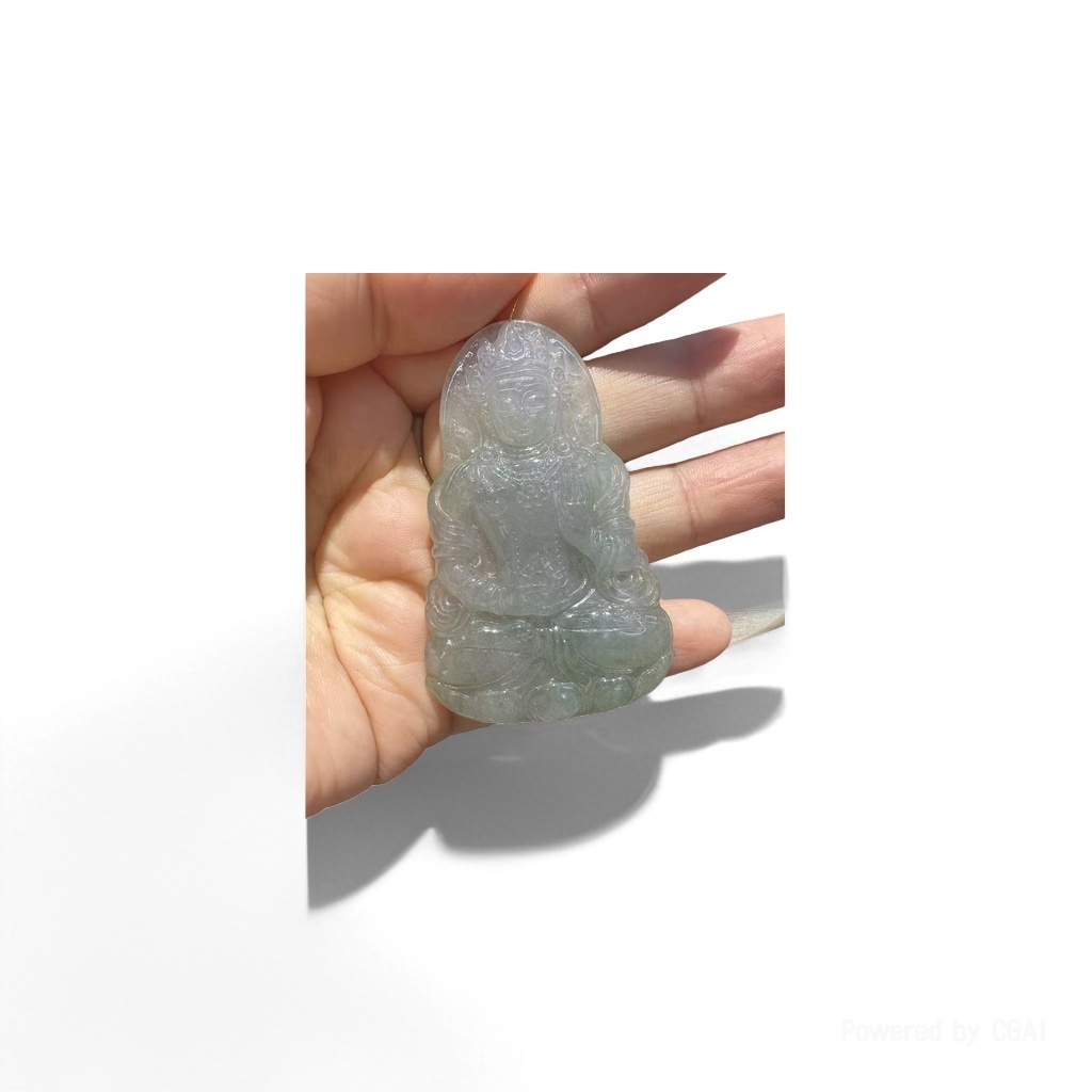 Natural jade Buddha statue pendant with 8mm jade bracelet, crystal necklace and jade jewelry set Specification image
