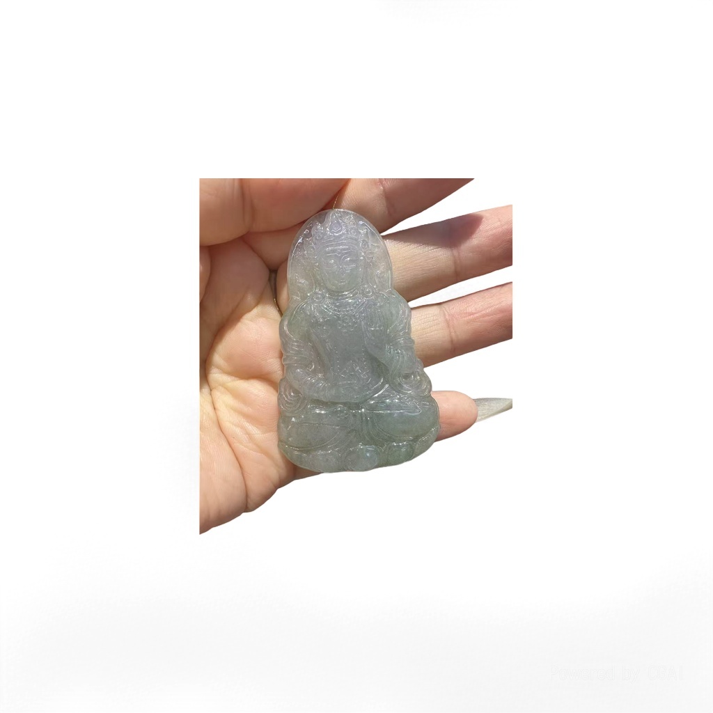 Natural jade Buddha statue pendant with 8mm jade bracelet, crystal necklace and jade jewelry set details Picture