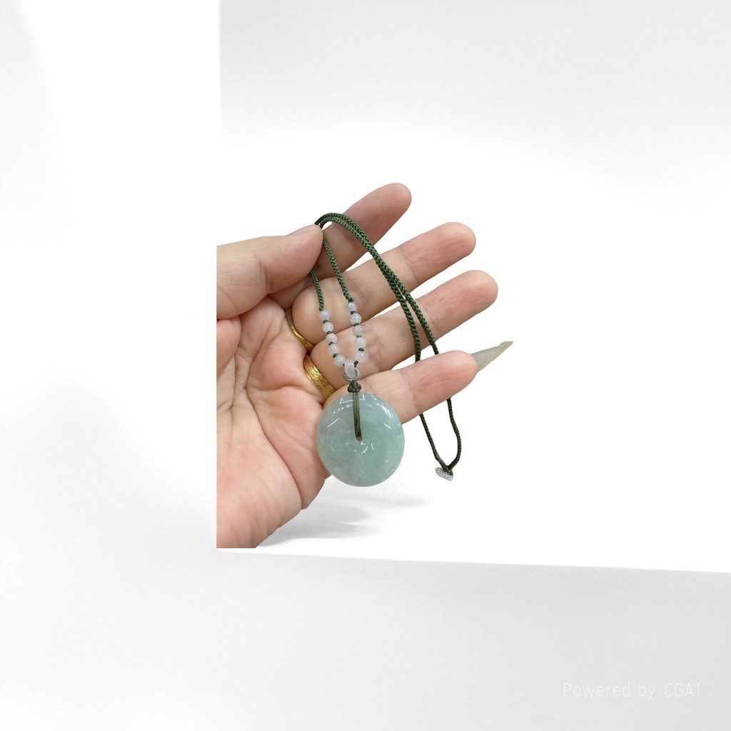 Pure silver jade peace pendant necklace, golden fruit shell bell pendant accessory