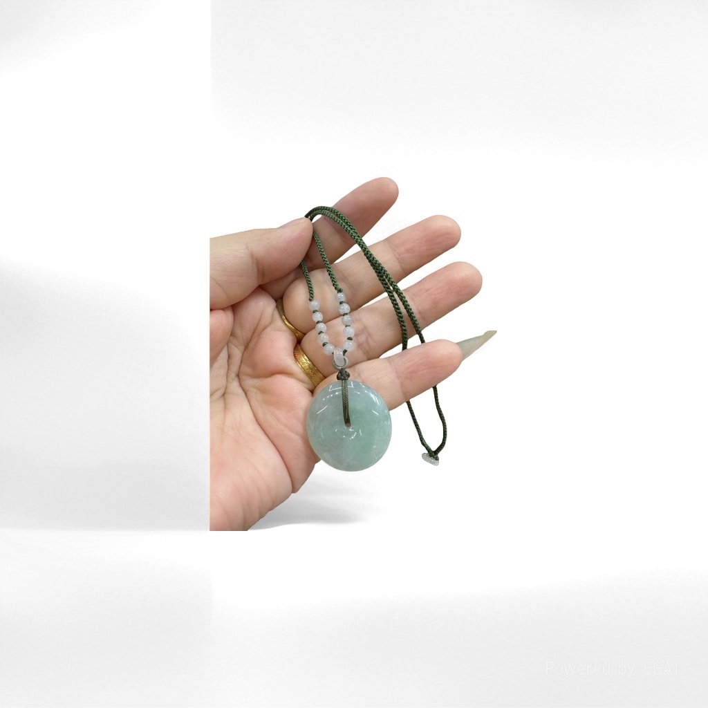 Pure silver jade peace pendant necklace, golden fruit shell bell pendant accessory details Picture
