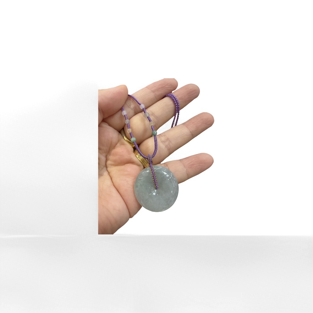 Jade peace pendant with jade bracelet and crystal necklace, 8mm jade jewelry details Picture
