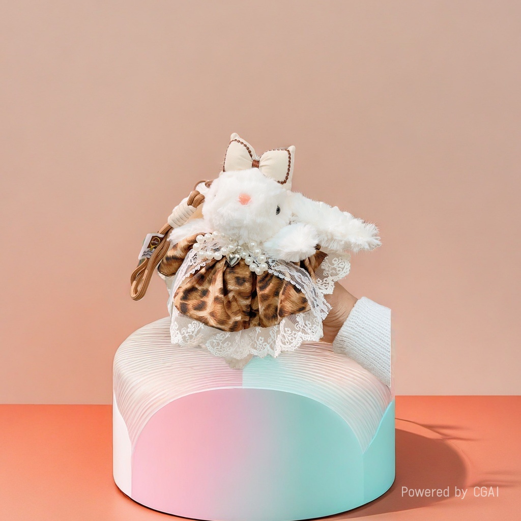 Happy Little Zebra simulation plush rabbit doll handbag, cloth doll cat backpack, clothes doll Specification image