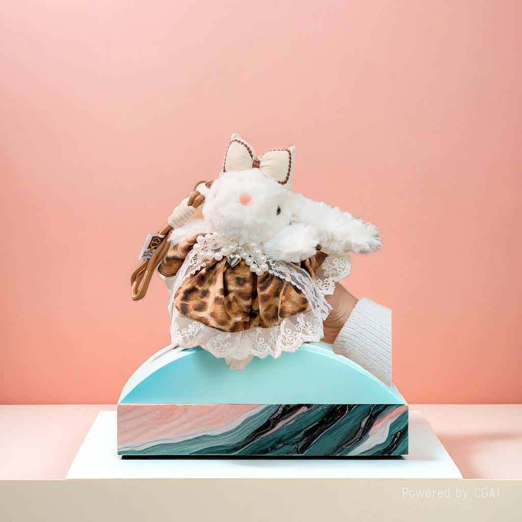 Happy Little Zebra simulation plush rabbit doll handbag, cloth doll cat backpack, clothes doll Application Scenario