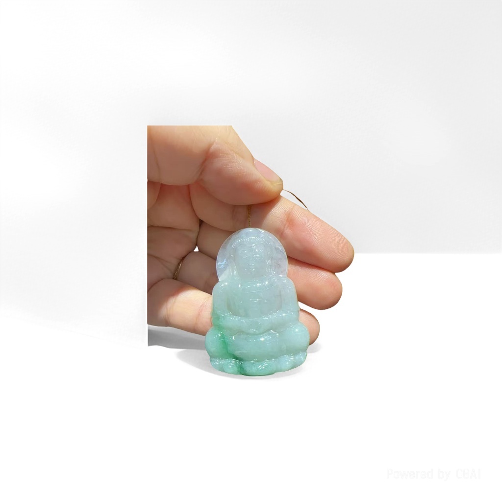 Natural jade Guanyin pendant, 8mm jade bracelet, crystal necklace, jade and gemstone jewelry details Picture