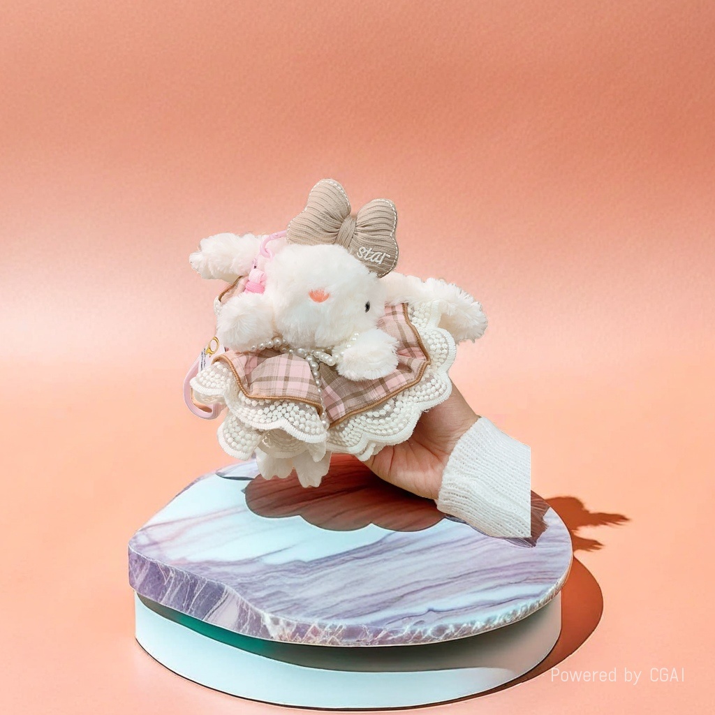 Happy little zebra simulation dolls, cute rabbits, plush dolls, cloth dolls, cats, backpacks, clothes dolls details Picture