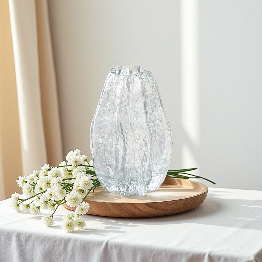 Nordic minimalist original color tree-patterned glass vase, living room dining table, dried flower arrangement, flower vases, home decoration glass products, glass products, glass vases 125837819 Application Scenario
