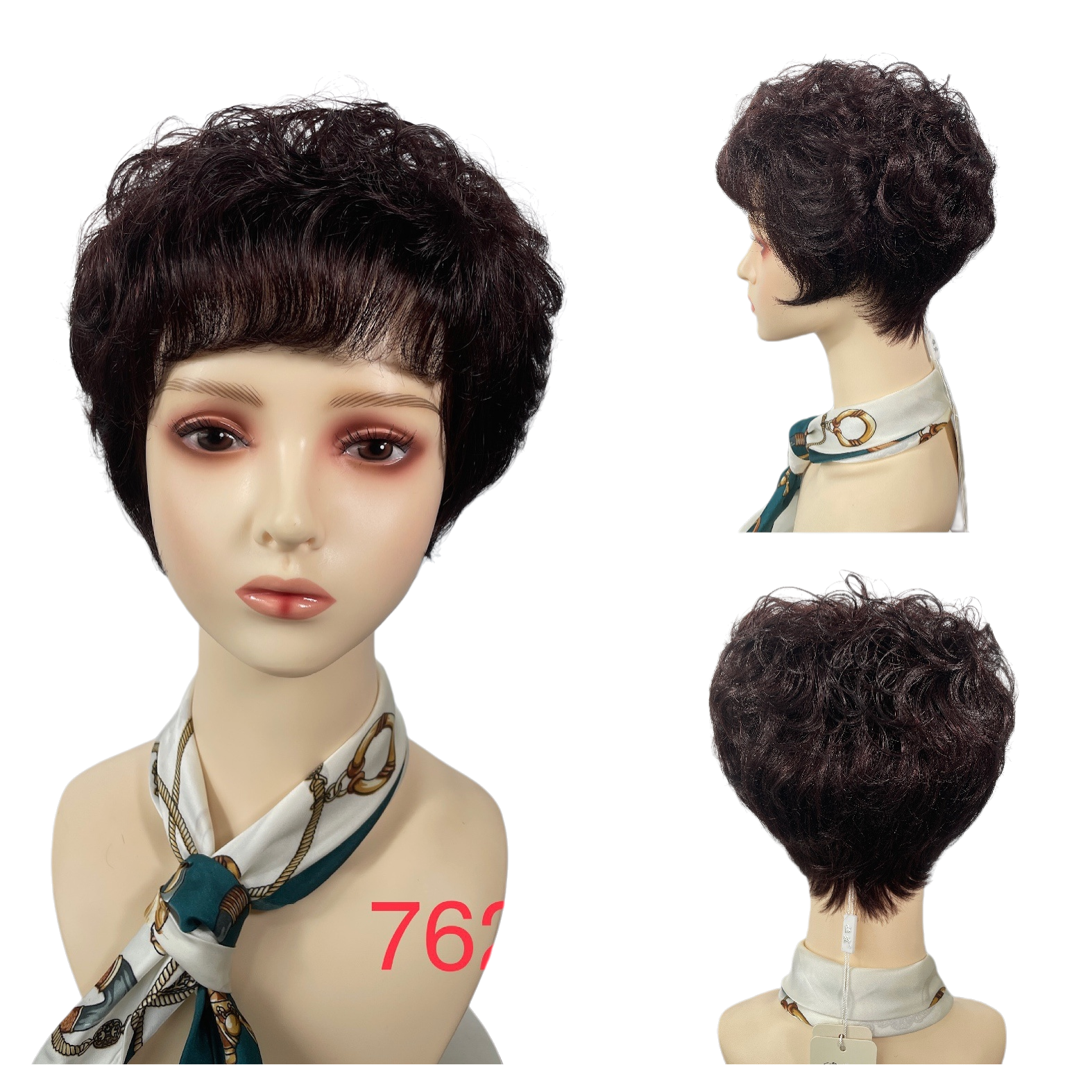 Short fashionable wigs for women with African straight and curly hair styles are in domestic stock Item Picture