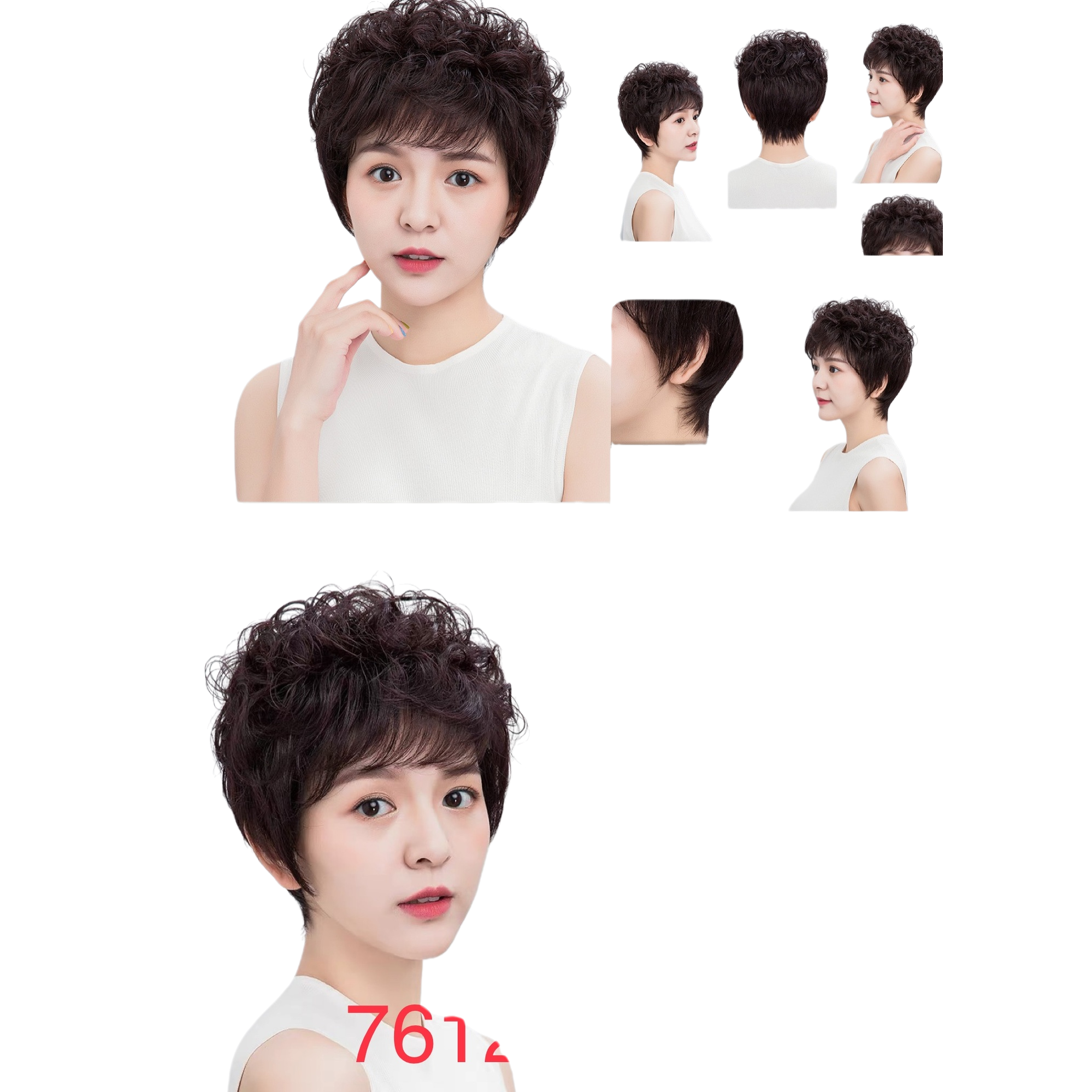 أنيق وأنيق، شعر قصير مستقيم، شعر مستعار 18CM Item Picture