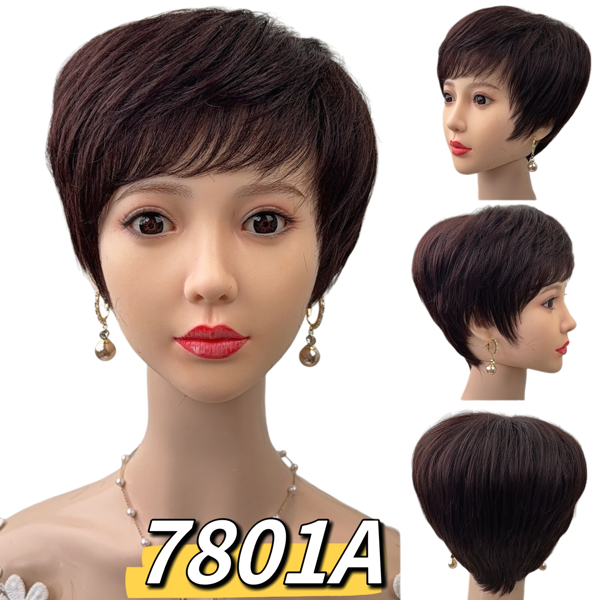 Cross-camera wig for women's short straight hair, highly realistic, breathable, light and natural Item Picture