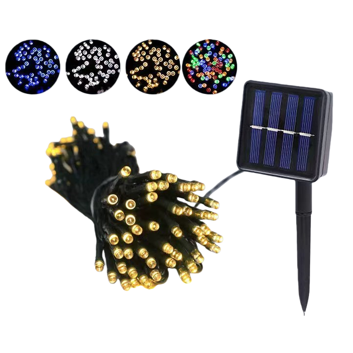 Solar remote control light string, small yellow light, floodlight, garden street lamp with solar panel Item Picture