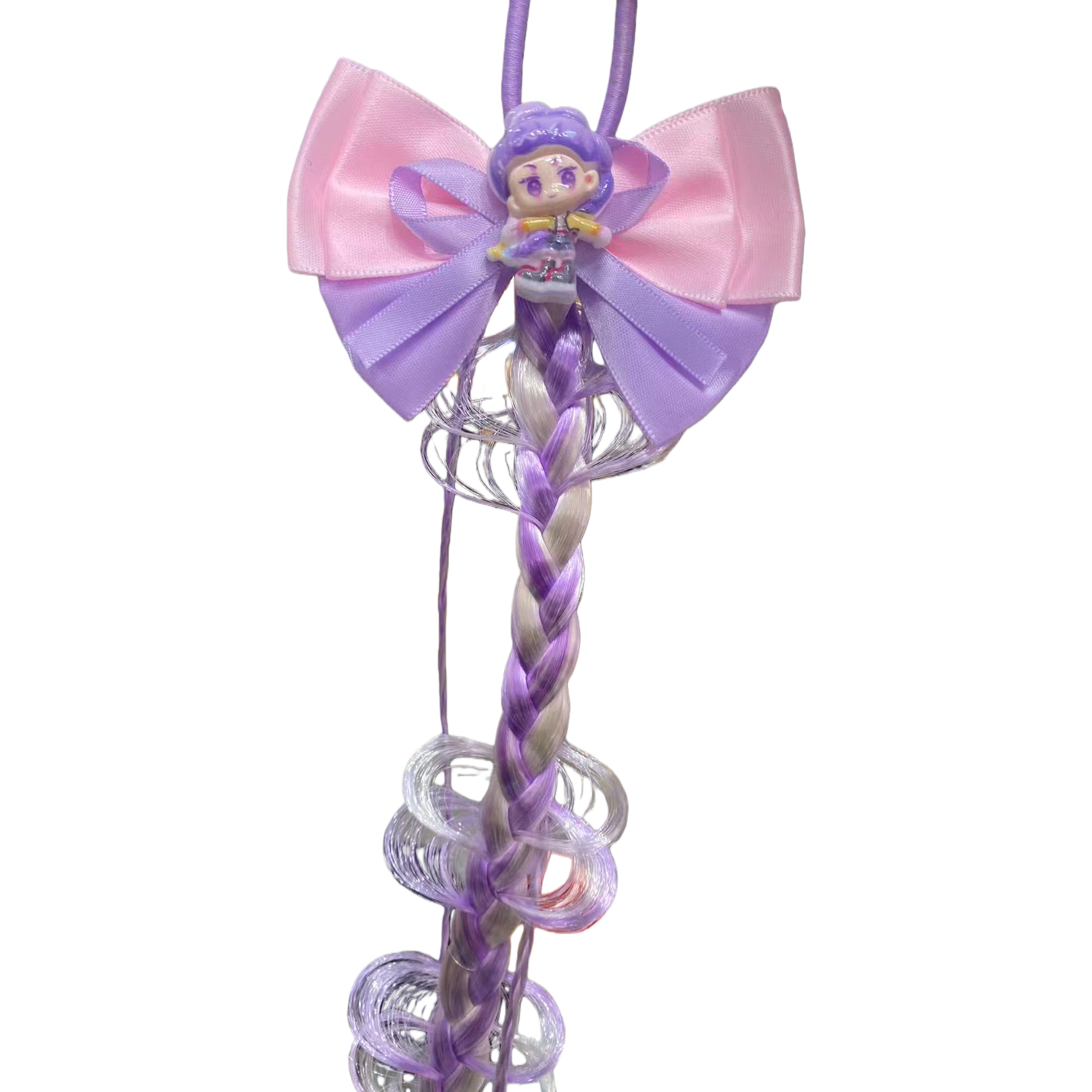 Purple bow braid hair accessory, grab clip, banana clip, shark clip, hairpin Item Picture