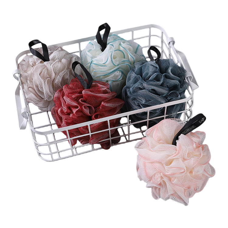 Wholesale bath flower bath products: Non-dispersing large-sized bath balls for scrubbing and back rubbing. New algae flower gradient super soft bath balls Item Picture