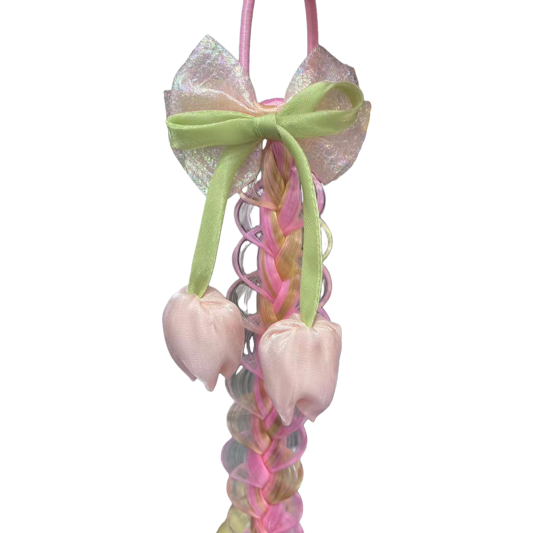 Pink woven sports hair band, yoga headscarf, sweat-absorbing and sweat-wiping wristband Item Picture