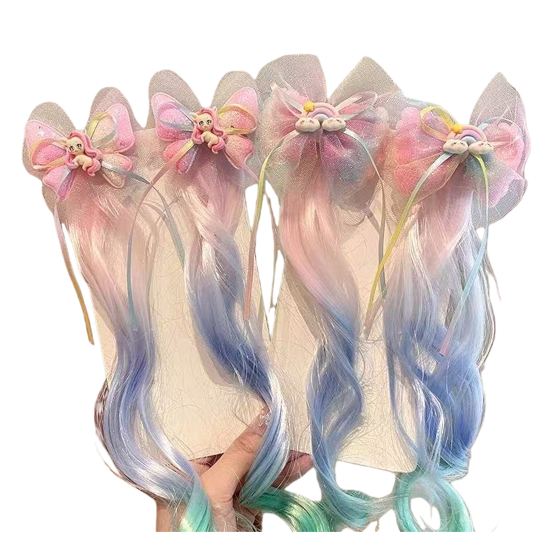 Children's hair accessories, headwear, baby cartoon hooded crown hair clips, summer cotton fabric cute baby products Item Picture
