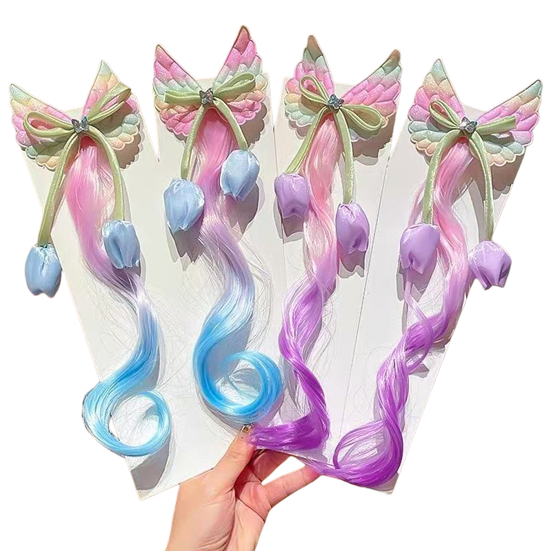 Colorful bow tie, bow tie, hair accessory, macaron-colored resin heart, polyester band, acrylic AB color bow flower Item Picture
