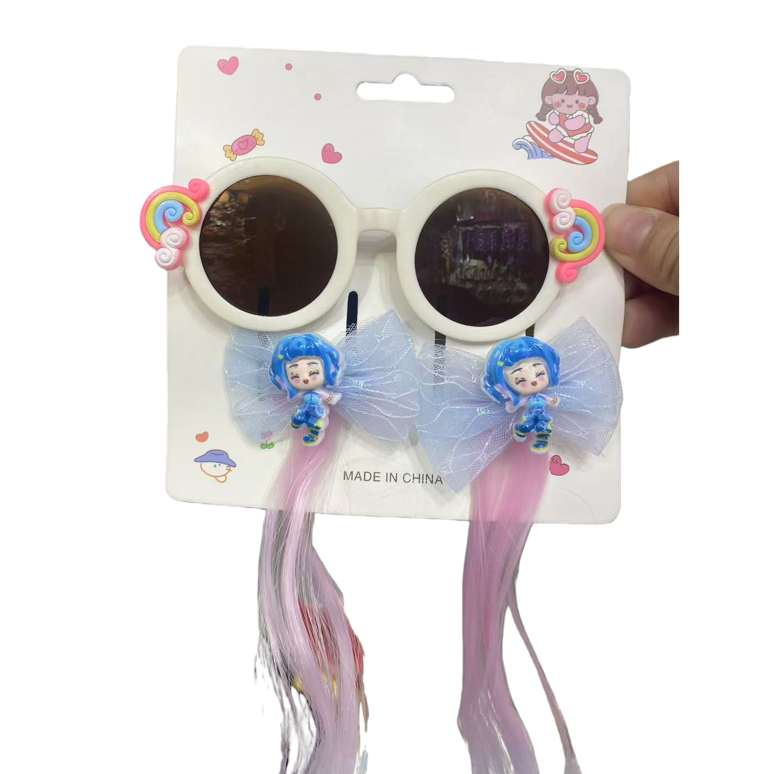 Children's hooded cartoon crown hairpins, summer cute baby headwear, mother and baby products Item Picture
